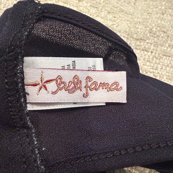 Luli Fama T-back Black V-Neck Mini Swim Cover-Up - Picture 9 of 10